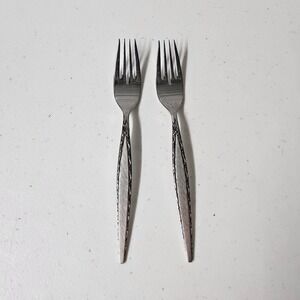 Vintage Oneida Community Venetia Stainless Steel Flatware Dinner Forks‎ ser of 2